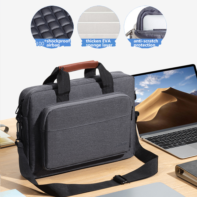 Laptoptas Zakelijke Messenger Schouder Handtas 15,6 inch voor MacBook Air 13 Pro 14 15 16 HP Dell Lenovo Asus Huawei Draagtas: 14-inch / Black