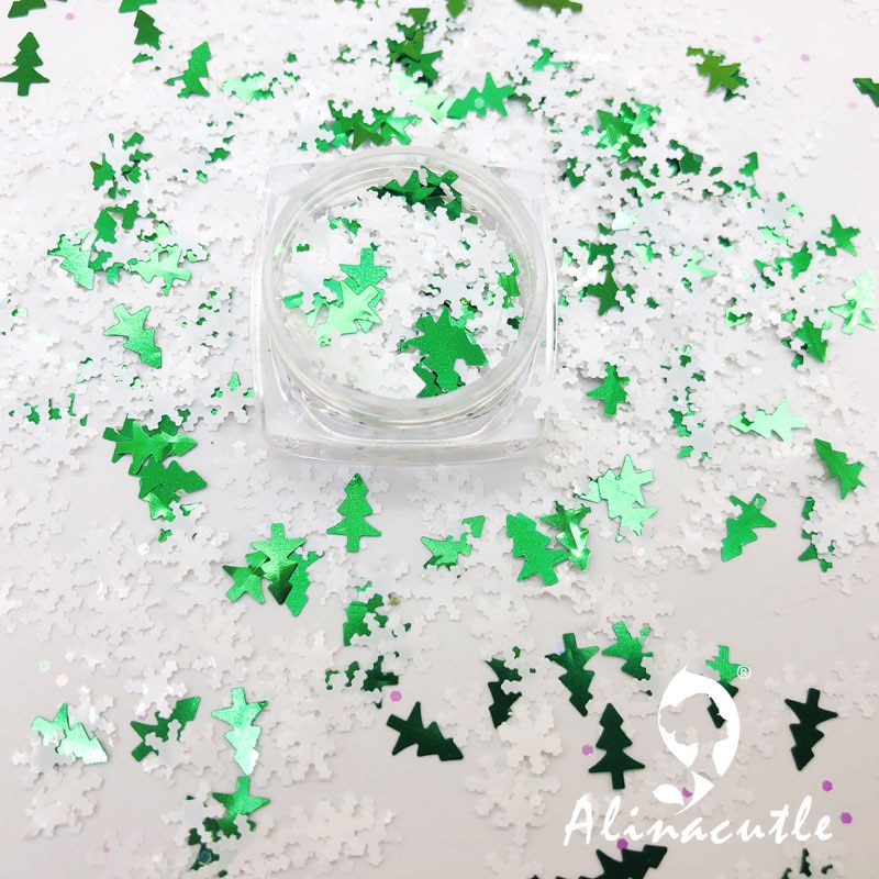 15G Kerstboom Sneeuwvlokken Diy Benodigdheden Nagels Art Polymer Clear Accessoires Diy Pailletten Plakboek Shakes