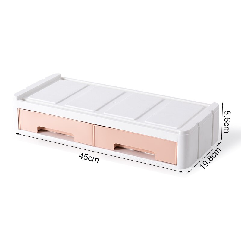 Desktop Drawer Organizer Computer Office Note Storage Box Plastic Chest Of Drawers Organizer Sundries Finishing Organizer: Pink 2 grid