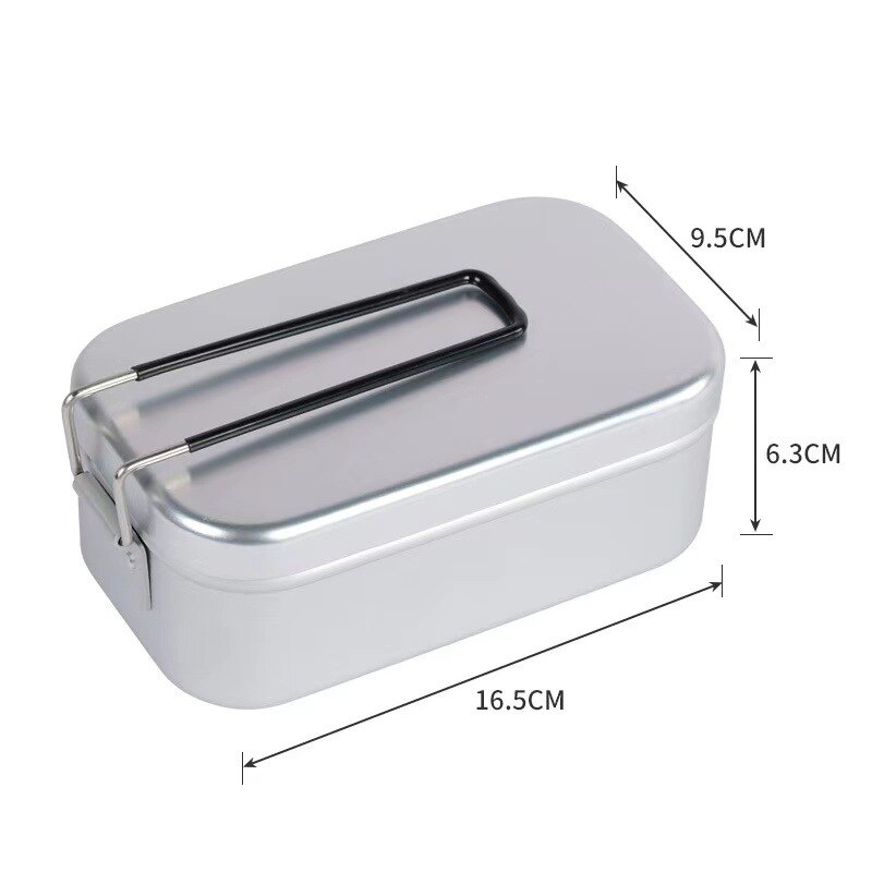 Outdoor Camping Draagbare Picknick Aluminium Lunchbox Opvouwbare Voedsel Container Reizen Koken Kookgerei: S