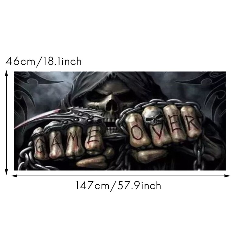 Evil Skeleton for Truck Jeep Suv Pickup 3D Rear Windshield Decal Sticker Decor Rear Window Glass Poster 57.9 x 18.1 Inch