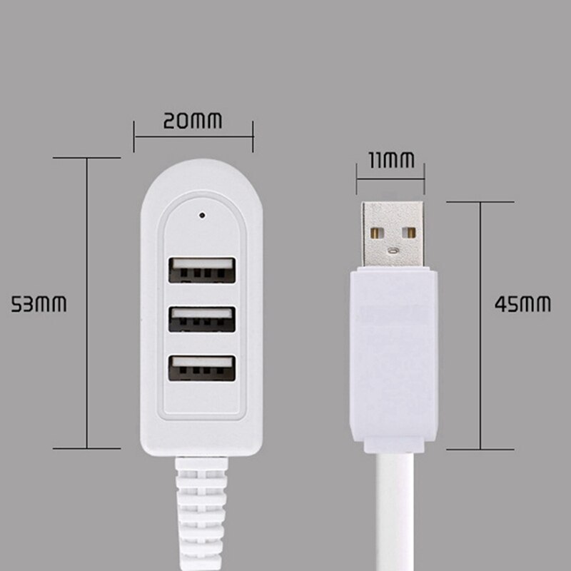 RISE-USB A 2.0 Female To Micro-USB B Male Cable Adapter &amp; 1.2M 3 Port Multi USB2.0 Hub Splitter Converter External