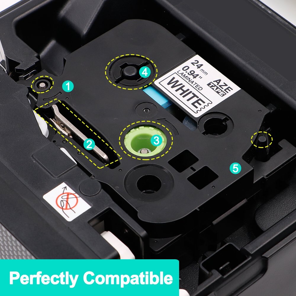 Labelife 1 Pack TZe-251 24mm TZe-151 TZe-651 TZe-354 Etikett Band Kompatibel für Bruder Etikettierer Laminiert Band für Etikett Hersteller