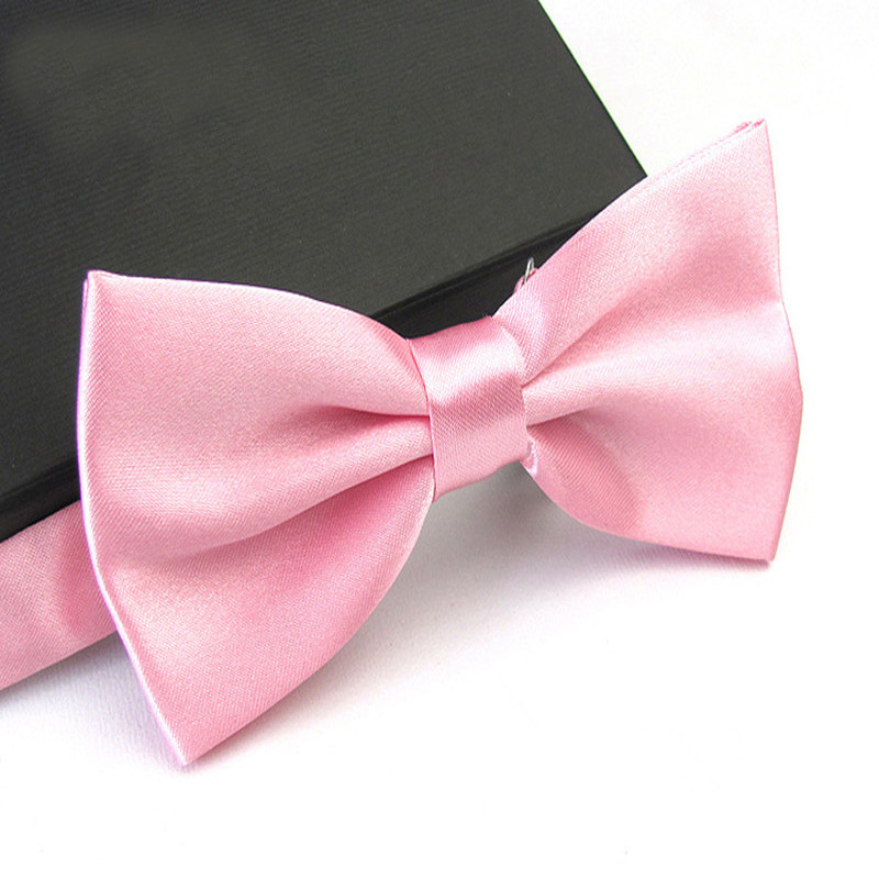 Pajarita de esmoquin a la para hombre, pajaritas de mariposa para hombres, bodas, bordeus, negro/Blanco/plata/champán/azul marino/rosa/azul: Pink