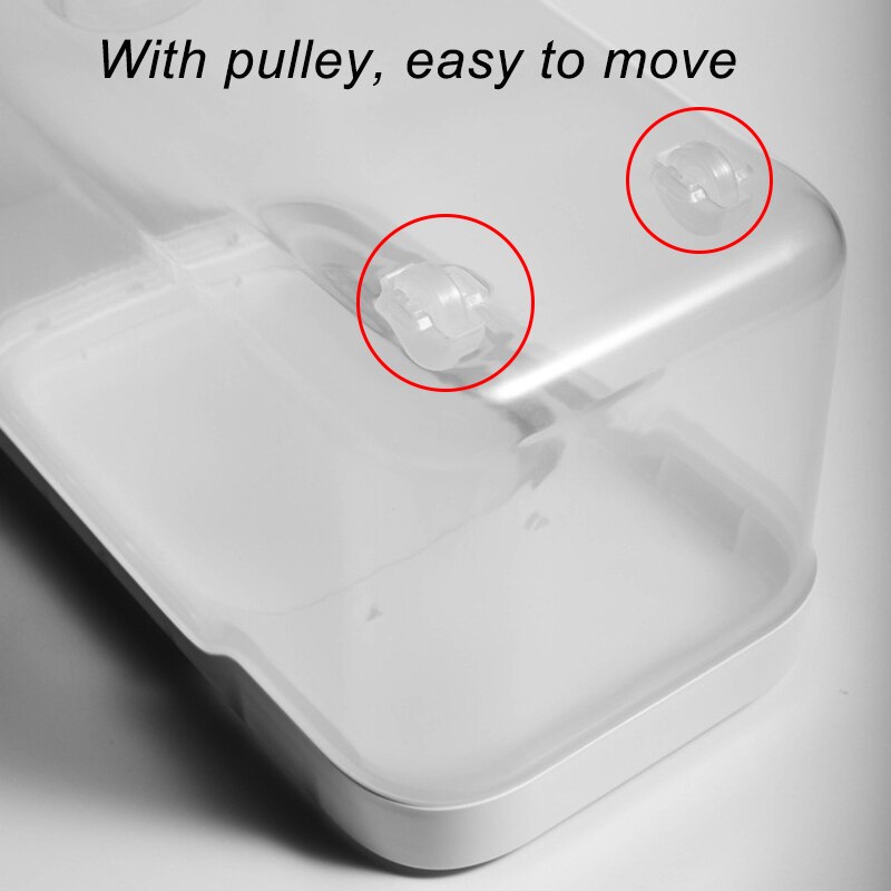 Plastic Rice Bucket Grain Storage Box 5kg Food Storage Container with Flip Lid Moisture-proof Clear Kitchen Organizer Box