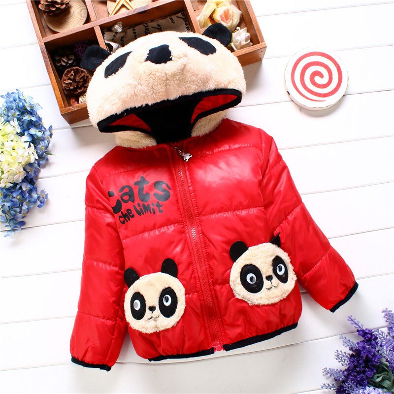 Winter Kids Meisjes Leuke Panda Patroon Jas Baby Jongens Jas Warm Katoen Hooded Bovenkleding Voor Meisjes Kinderen Kleding