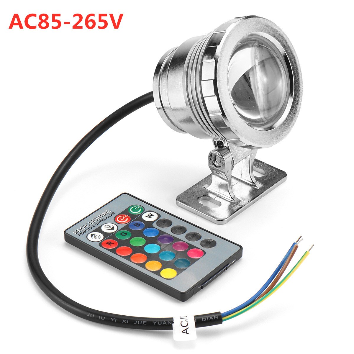LED Fountain Light 20W RGB Underwater Lights Remote Control Waterproof Pond Spotlight for Swimming Pool Garden Lawn Pathway