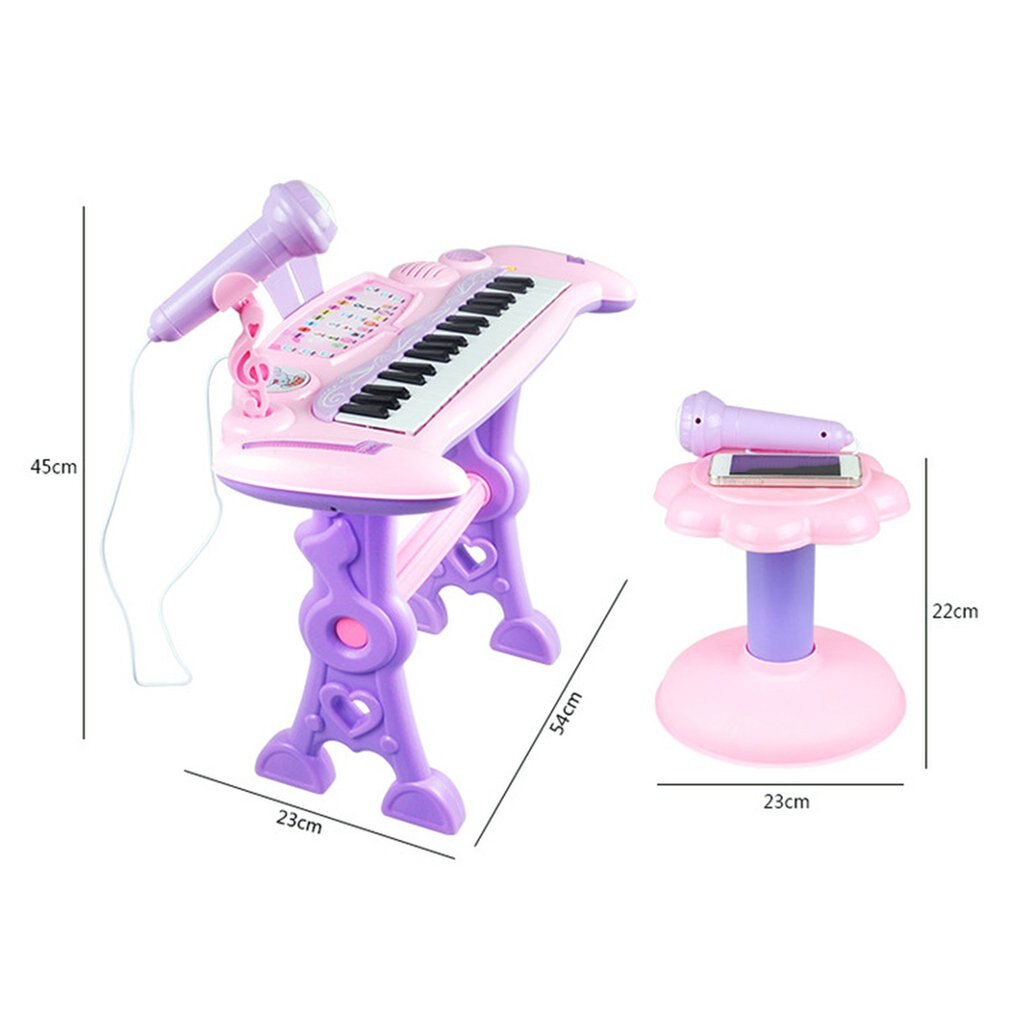 Børn s 37 nøgler elektronisk tastatur klaver orgel legetøjssæt mikrofon musik leg børn pædagogisk til fødselsdag