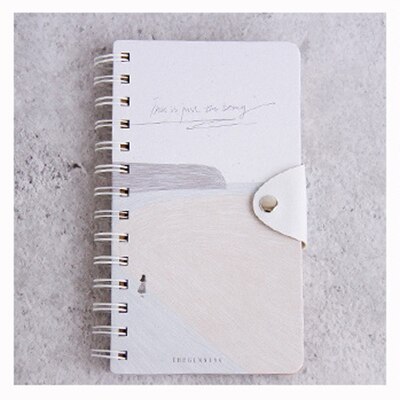 Button Notepad Flip Coil This Small Fresh Portable Spiral Notebook Diary Book Paper Sketch Book Office School Supplies: C