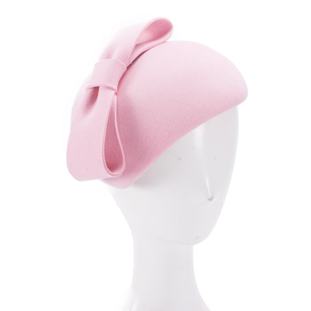 Lawliet Teardrop Womens 1940s Vintage Look Wool Felt Fascinator Hat Bow Detail Tam Beret Casque Cocktail Hat A568
