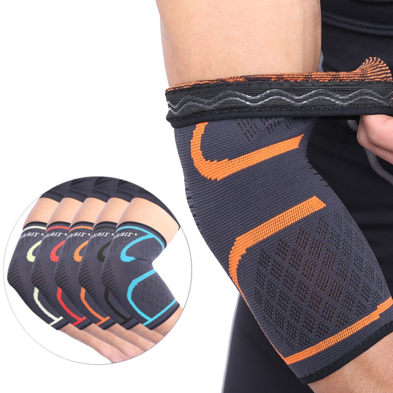 1 paar elleboogbeschermers elastische ondersteuning sport elleboogbeschermer absorberen zweet sport basketbal arm mouw elleboogbrace