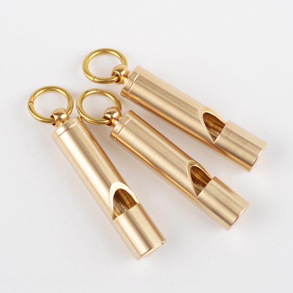 2 stück vintage-kupferpfeifen, multifunktionale pfeifen aus reinem messing, hilferufpfeifen, schlüsselanhänger, haustiertrainingsgerät, outdoor-pfeife