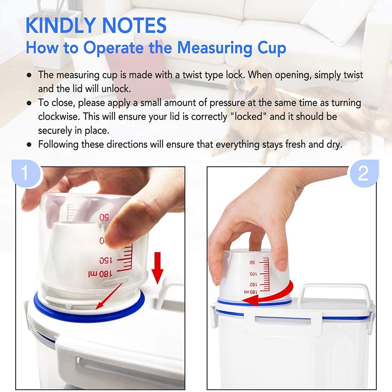 Rice Cereal Container Storage - Airtight Dry Food Rice Container Storage Plastic Small Rice Dispenser with Measuring Cup