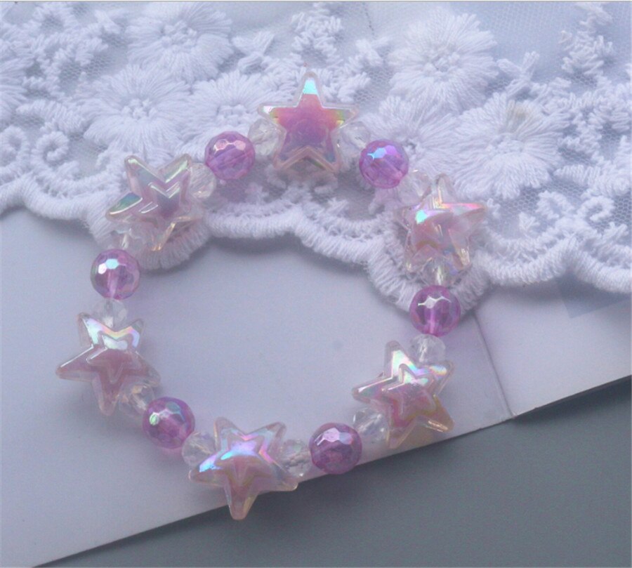 Bracelet Lolita fait à la main pour fille, couleur bonbon, perles, bijoux, D393: color 1
