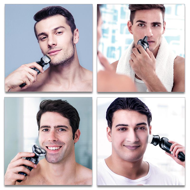 Surker Rscx9588-04 Men'S 4D Afeitadora eléctrica 4 en 1 recortadora de barba afeitadora recargable para hombres máquina de afeitar cuidado facial eléctrica S