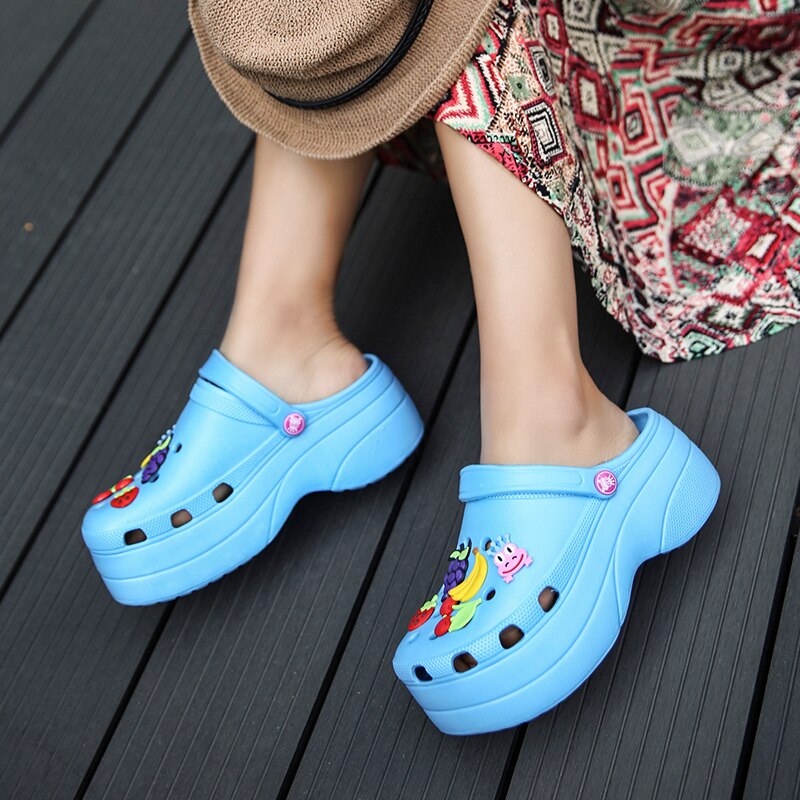 Kvinder sandaler gelé sko dame havesko strandsandaler hjemmesko sommer wedge komfortable sandaler dame slip-on flad sandal
