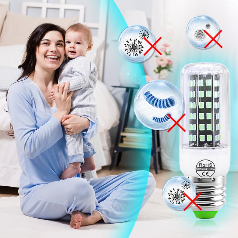 E27 UV Desinfection Lamp E14 LED Sterilizer Lamp MR16 LED UVC Germicidal Bulb GU10 Ultraviolet Light 60 80leds Amuchina B22