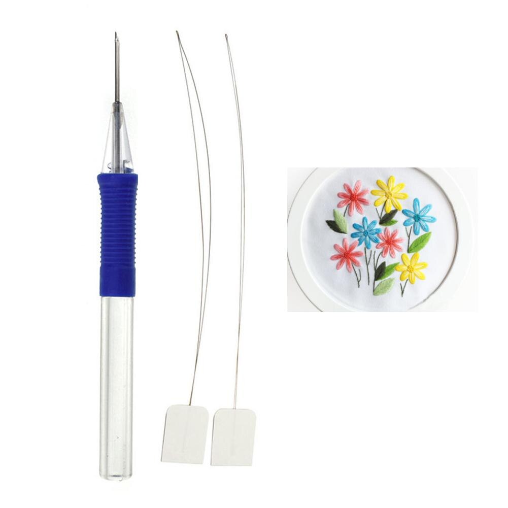 Crafts Magic Embroidery Pen Embroidery Needle Weaving Tool Fancy Home Decoration Sewing: Blue