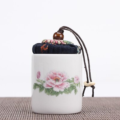 Keramik Mini High-grade Tee Tieguanyin Pu'er Tee Becher Kleine Gläser Verschlossen Portable Storage Tank Von Mispel Tee Porzellan küche Box: guosetianxiang