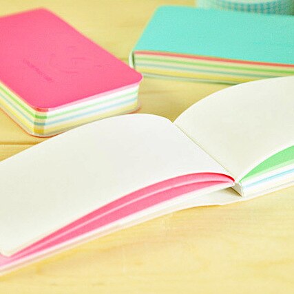 Cute Korean Smiley Notebook Kawaii Student Stationery School Supplies MINI Rectangle Notebook Color Inside Pages Small Note Book