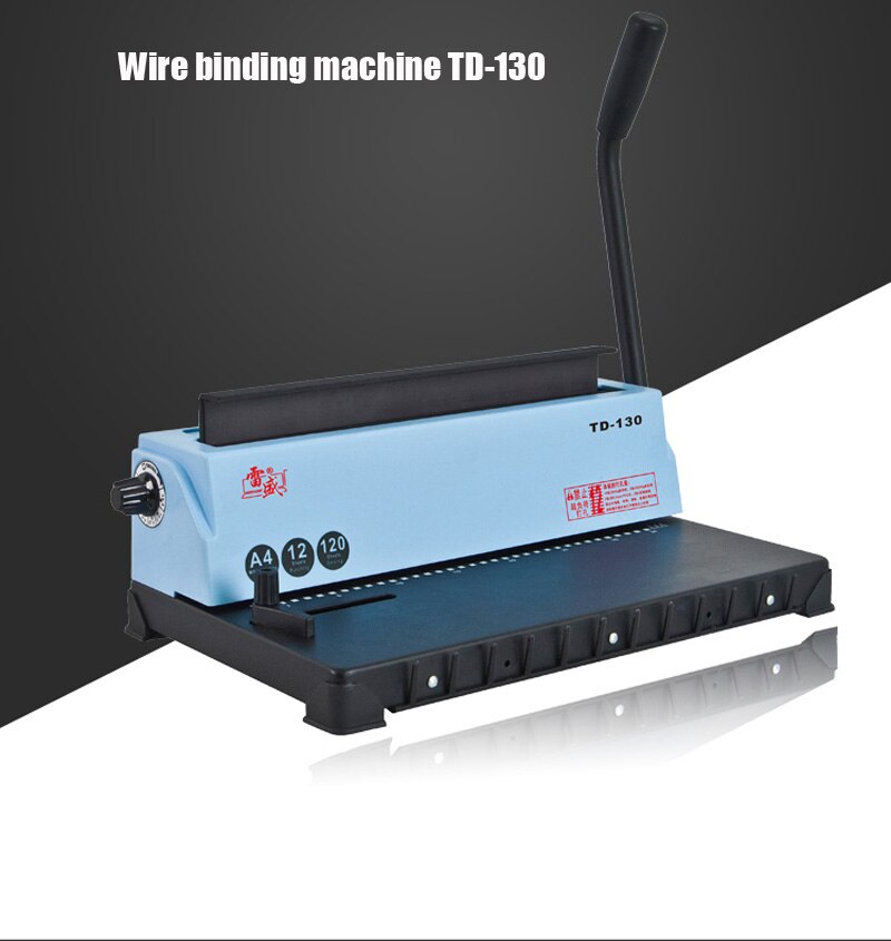 34 Square hole Wire binding machine TD-130 Small machine Big capacity books binding machine manual wire binding machine