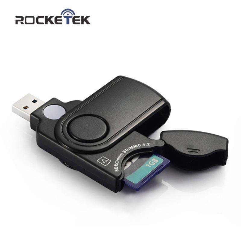 Rocketek usb 3.0 multi 2 in 1 memory card reader adapter for SD/TF micro SD for pc computer laptop accessories