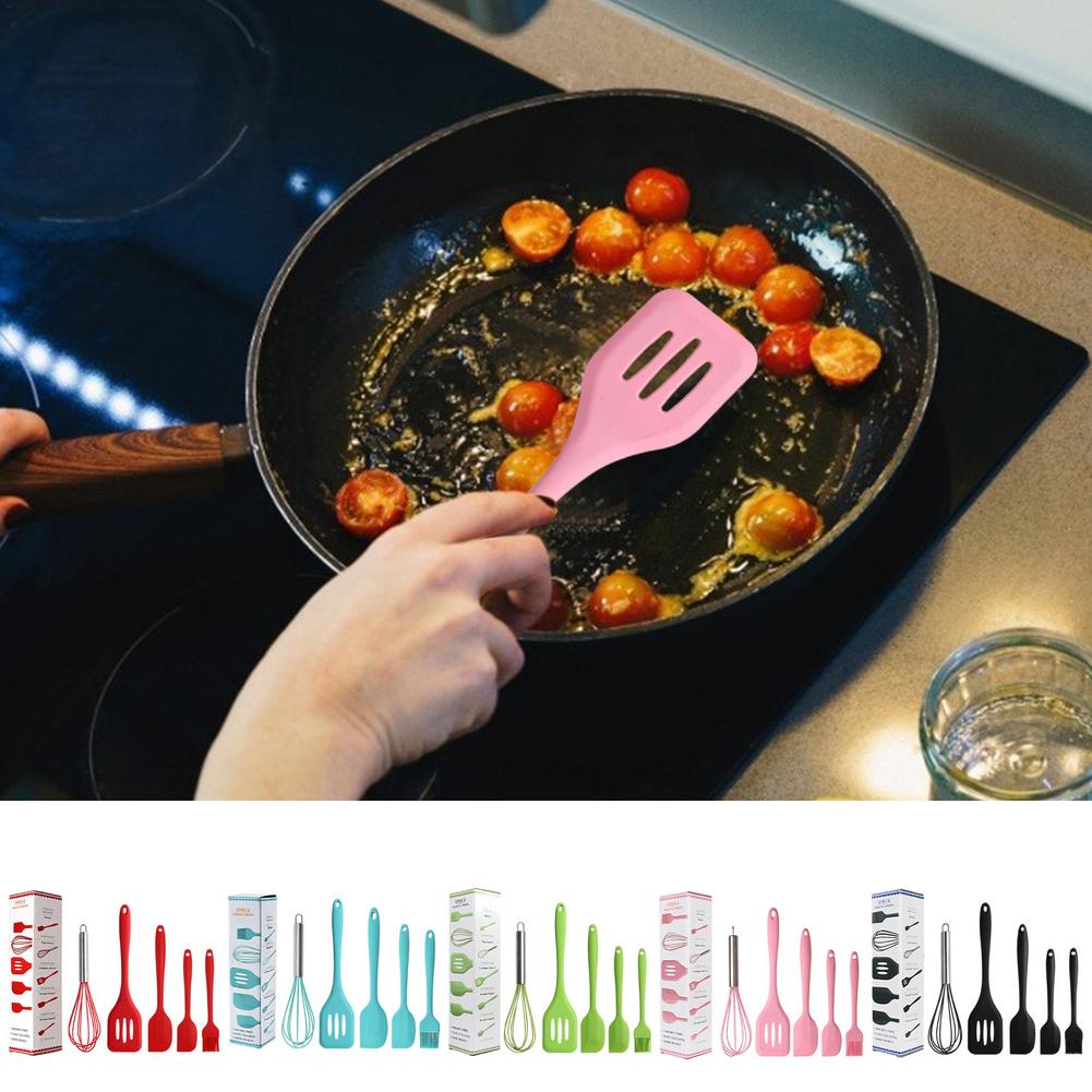 Kitchen Cookware Silicone Kitchenware Non-stick Cookware Cooking Tool Spatula Egg Beaters Whisk Leaking Shovel Utensils Set