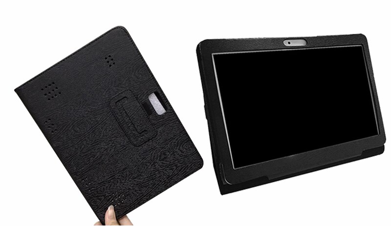 Étui en cuir PU pour TurboPad 1015 3G, housse de support Folio pour tablette 10.1 pouces + stylet gratuit: black