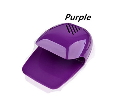 Mini nail art lufttørker neglelakktørker bærbar limtørker aa batterivifte nail art verktøy tørketrommel hurtigtørkende maskin reisetørker: Lilla