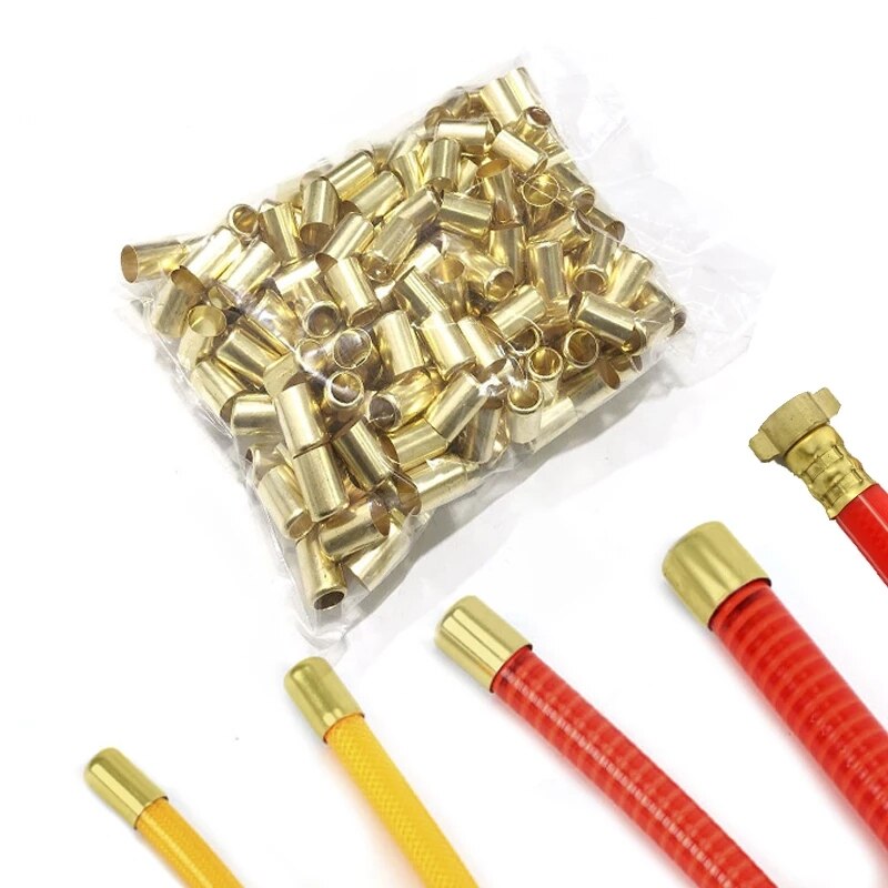 Sprayer Tube Sleeve 50Pcs/Pack High Pressure Pipe Copper Cover 11cm 15cm Agricultural Buckle Water Joint Brass Sleeves