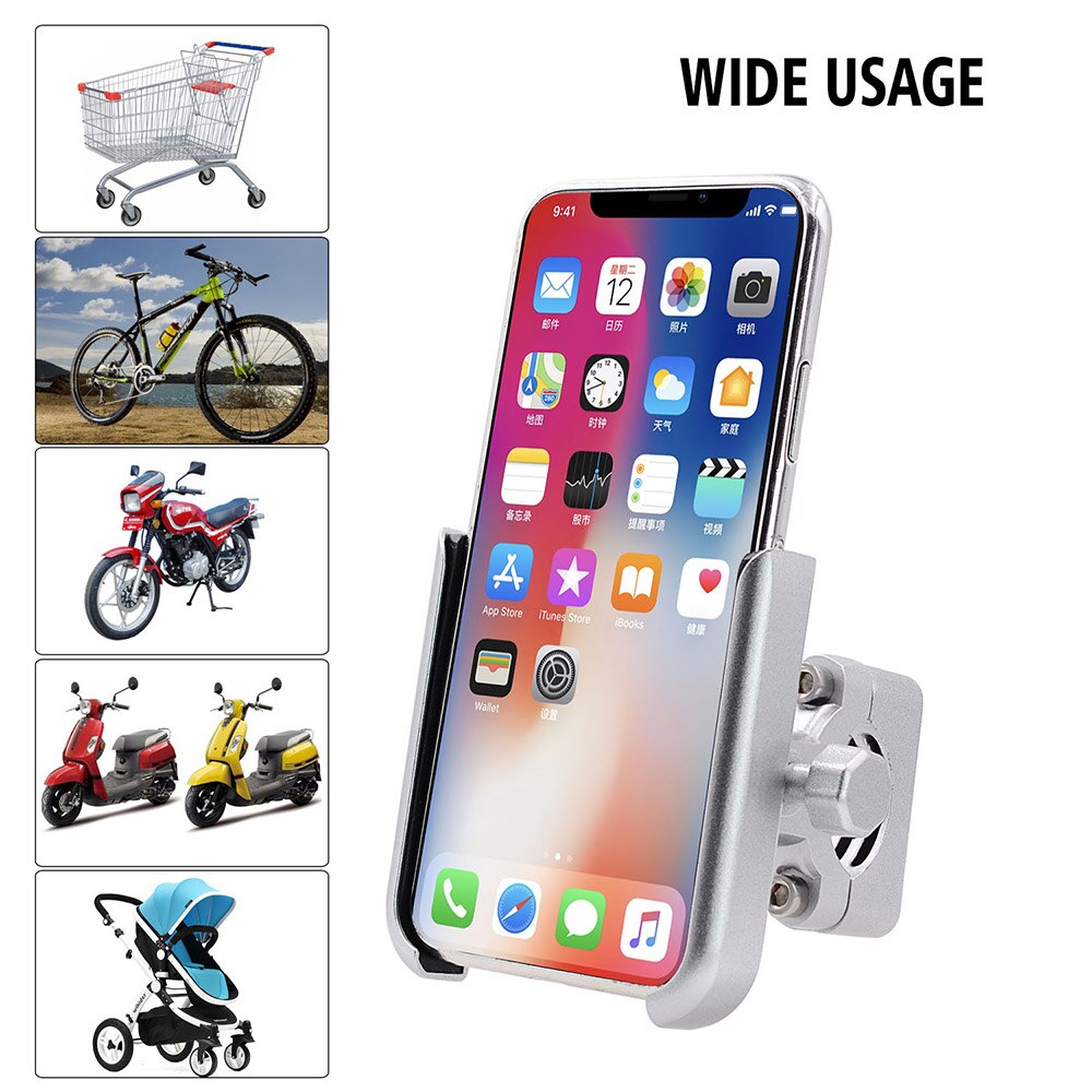 Aluminium Stand Bracket 360 Rotating Bike Fietsstuur Telefoon Mount Motorfiets Telefoon Houder Stand Moto Accessoires