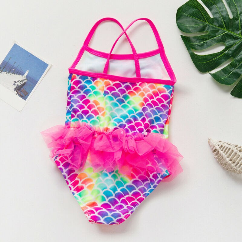 Novedades en ropa para niña bebé, traje de baño de una pieza con de sirena para chico y niña, ropa de baño para playa