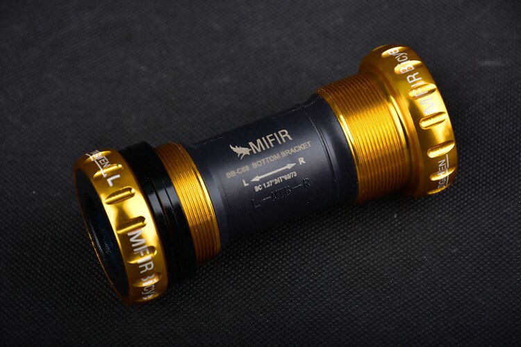 BB-C68 Ordinary Bottom Bracket Road Bicycle Bearing Axis Bottom Bracket Mountain Bike Bottom Bracket Bike Parts: Screw Gold