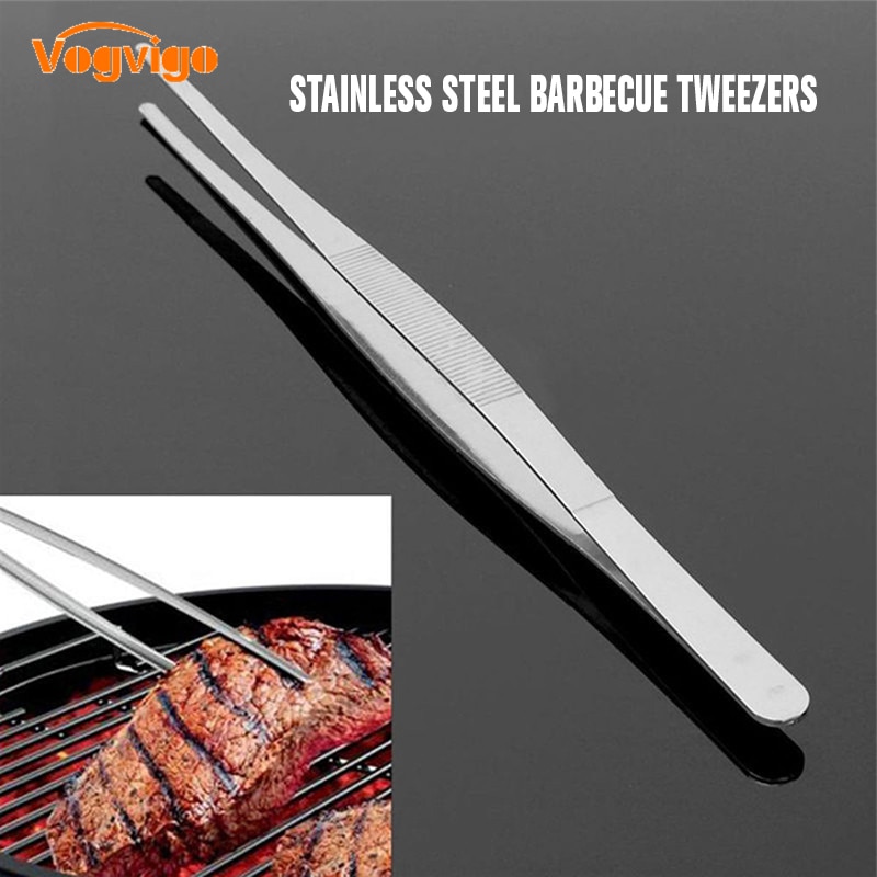 30cm/12 tum rostfritt stål bbq pincett bbq grill mat tång klämma buffé bbq restaurang verktyg matlagningsverktyg kökstillbehör