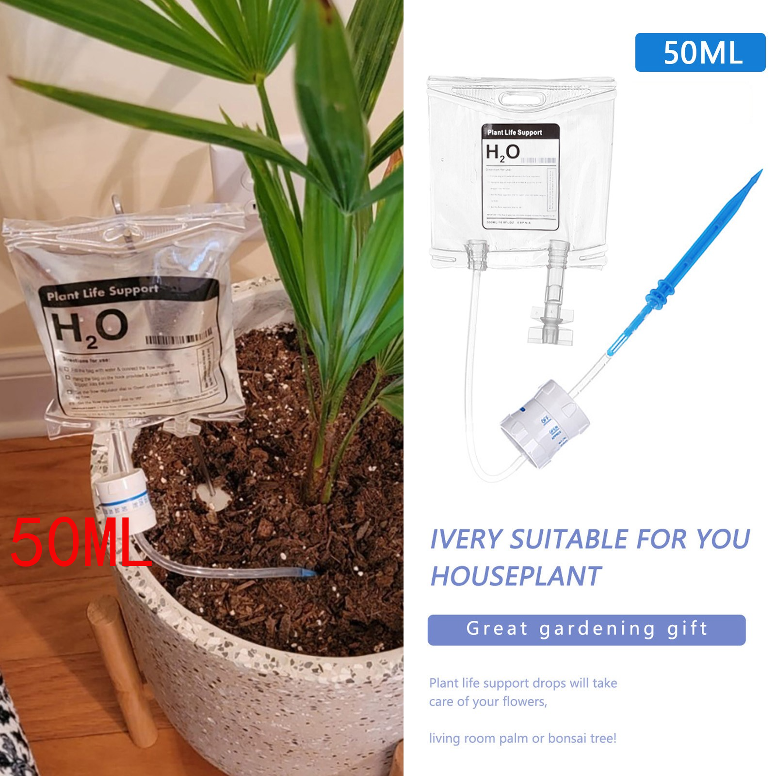 25 # Plant Life Ondersteuning Druppelirrigatie Plant Automatische Bevloeiing Planten Bloem Waterers Fles Drip Irrigatie Watering: 50ml