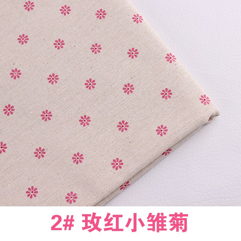 1 Metre Printed Cotton Linen Fabric Small Daisy Printed Linen Hand Curtainfabric by the yard: 2
