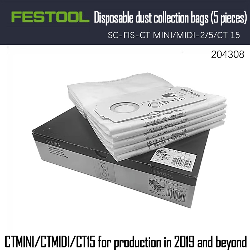 FESTOOL vacuum cleaner original accessories CTL 26/36 E Vacuum bag filter element Hose Coupling Sleeve etc: black