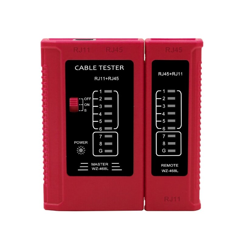 Multifunction Networks Cable Tester Line Measuring Instrument Portable Test Tool: Red