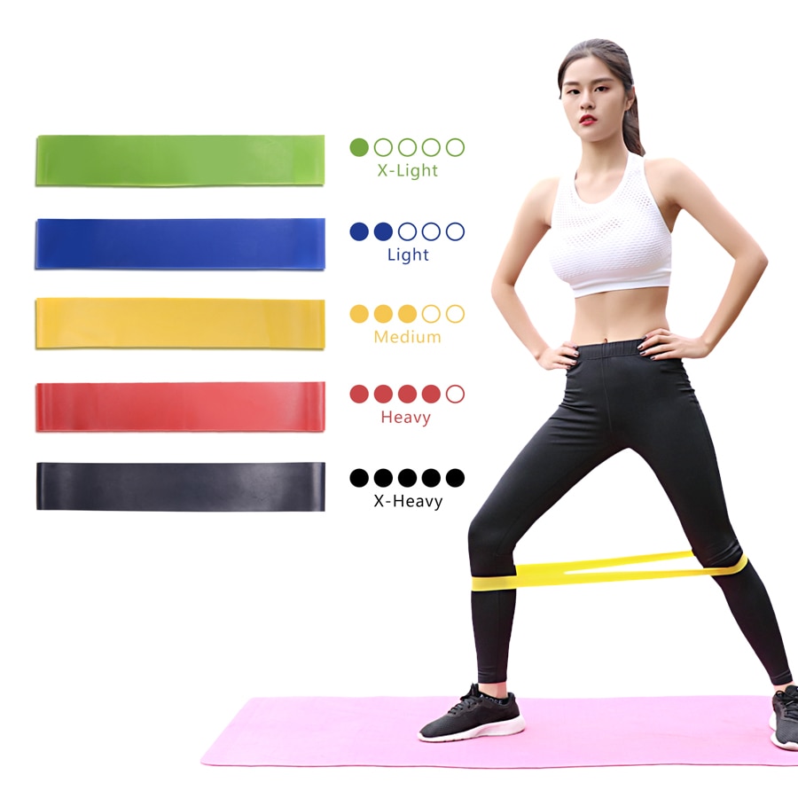 Lot De 5 élastiques De Fitness En Latex – Bandes De Résistance Pour Gym, Yoga, Maison