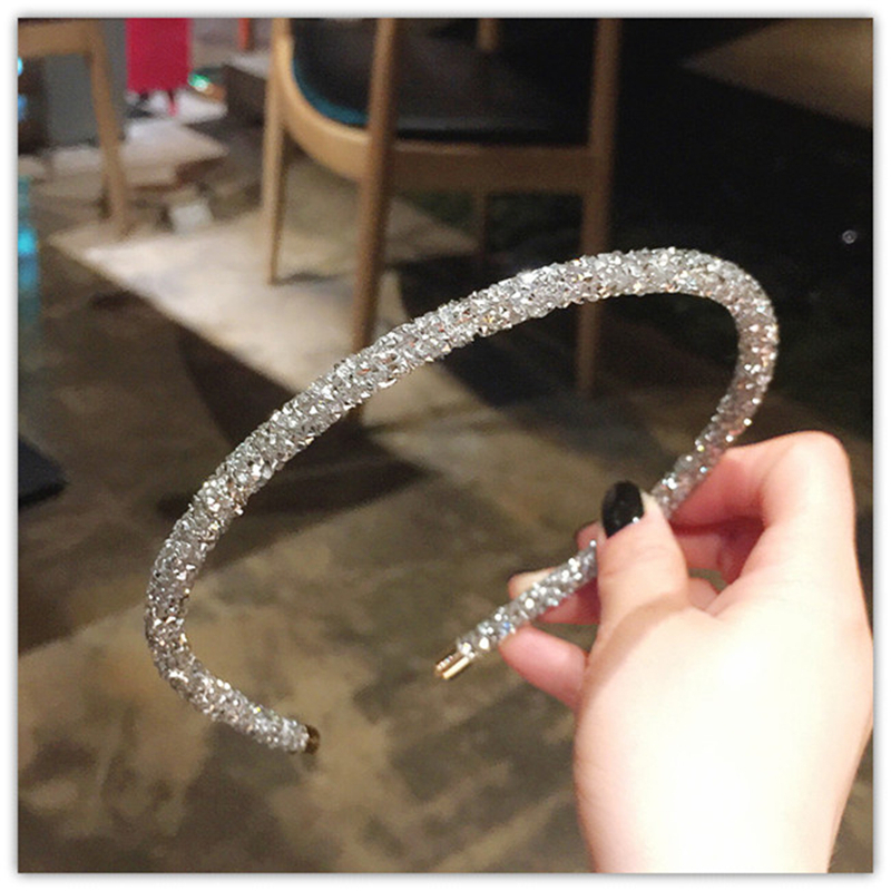 Neue Dünne Seitenband Diamant Super Blinkende Stirnband Koreanische art Haar Band Kristall Haar Zubehör Für Elegante Frauen Headwear
