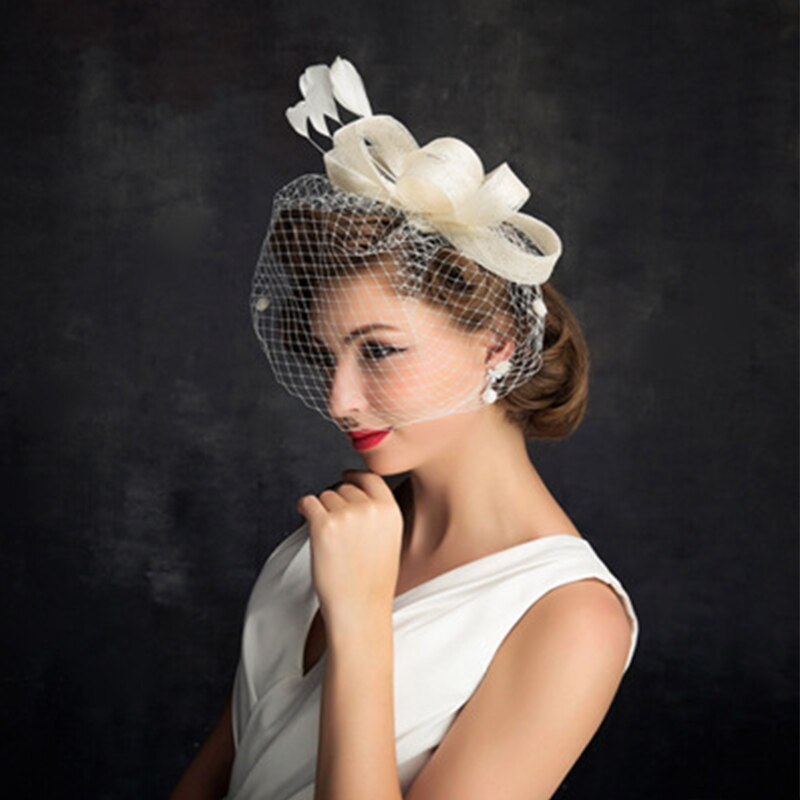 Weiß Hochzeit Vogelkäfig Schleier Gesicht Schleier Vogelkäfig Schleier Bräute Fascinator Weiß Schleier Velo De Rejilla