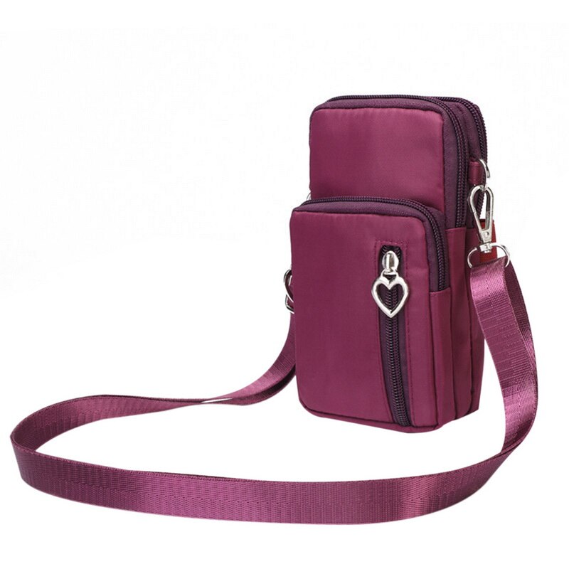 Kvinners håndvesker mini bag mobiltelefon vesker kvinnelige enkle små crossbody vesker uformelle damer klaff skulderveske gilrs cion veske: Mørklilla