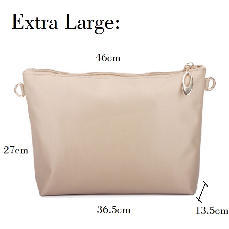 Nylon Tasche Einfügen Organizer Mit Zipper Taschen Weiches Licht Perfekte Geldbörse Veranstalter zu Halten Alles Ordentlich bolsa de maquiagem: Brown Extra Large