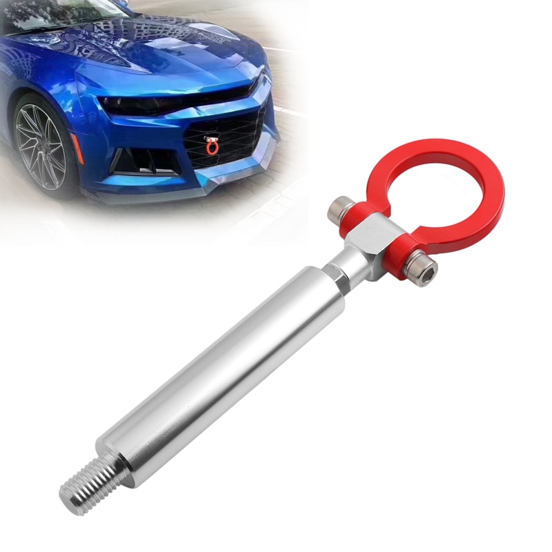 Car Racing Trailer Towing Bar Red Track Racing CNC Towbar Tow Hook for Lancer for 6Th Gen Chevy for Camaro Aluminum