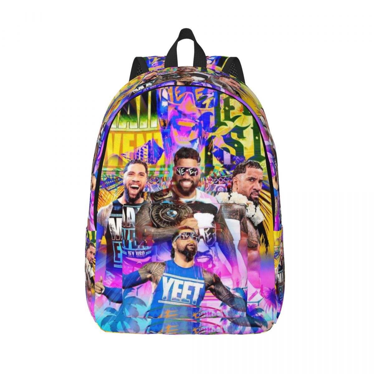 Custom Jey Uso Yeet Classics Canvas Backpack for Men Women School College Students Bookbag Fits 15 Inch Laptop Bags