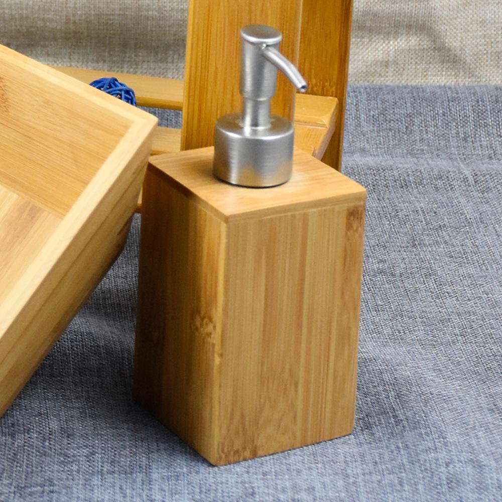 280ML Household Bamboo Soap Dispenser DIY Bathroom Hand Sanitizer Bottle Restaurant Hotel Lotion Bathroom Liquid Soap Dispenser