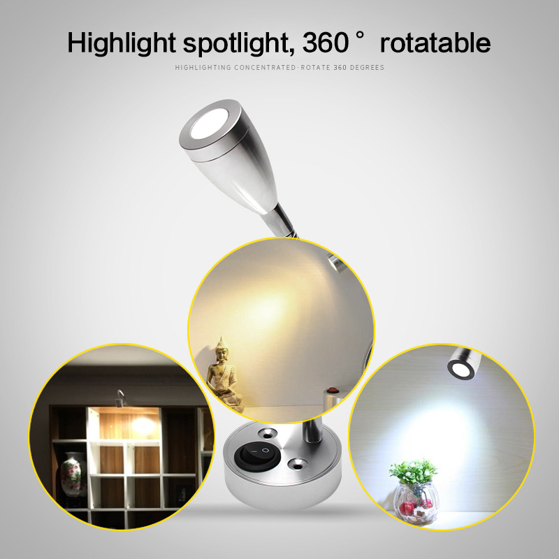 12V LED Spot lampe de lecture interrupteur pour camping-car caravane bateau RV camping-car camion lumière LED Spot applique murale