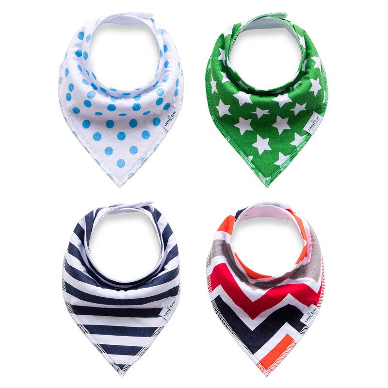 Baby Triangle A Piece Of Cloth Pure Cotton Double-deck Saliva A Piece Of Cloth Bib 4 Paper Dress Baby Bib Ins K1