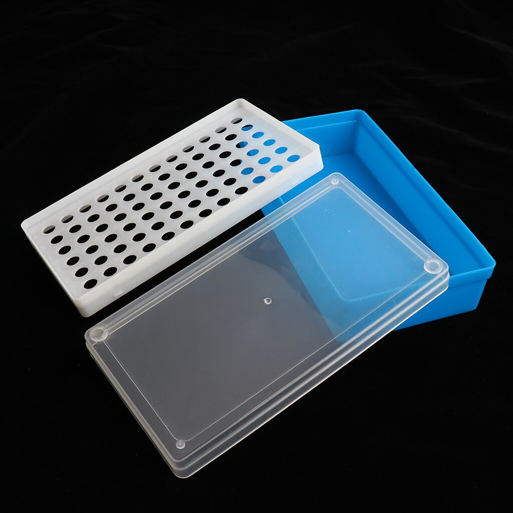 Support for Centrifugal Tube Portable Test Tube Box 72 Sockets Rack Blue Rack