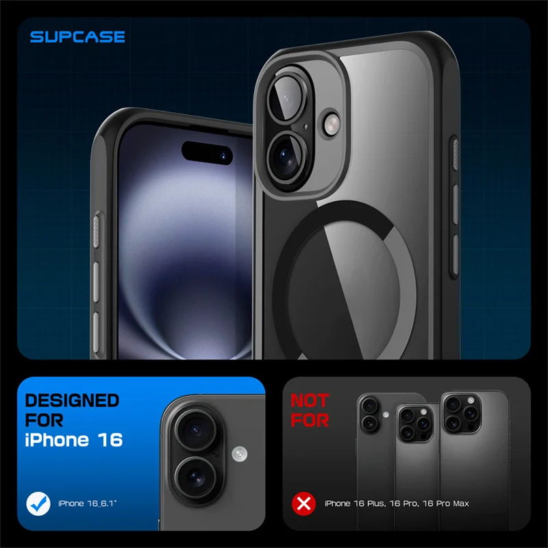SUPCASE-funda magnética For iPhone 16 Case carcasa con botón de captura de Control de cámara, delgada, a prueba de golpes, MagSafe